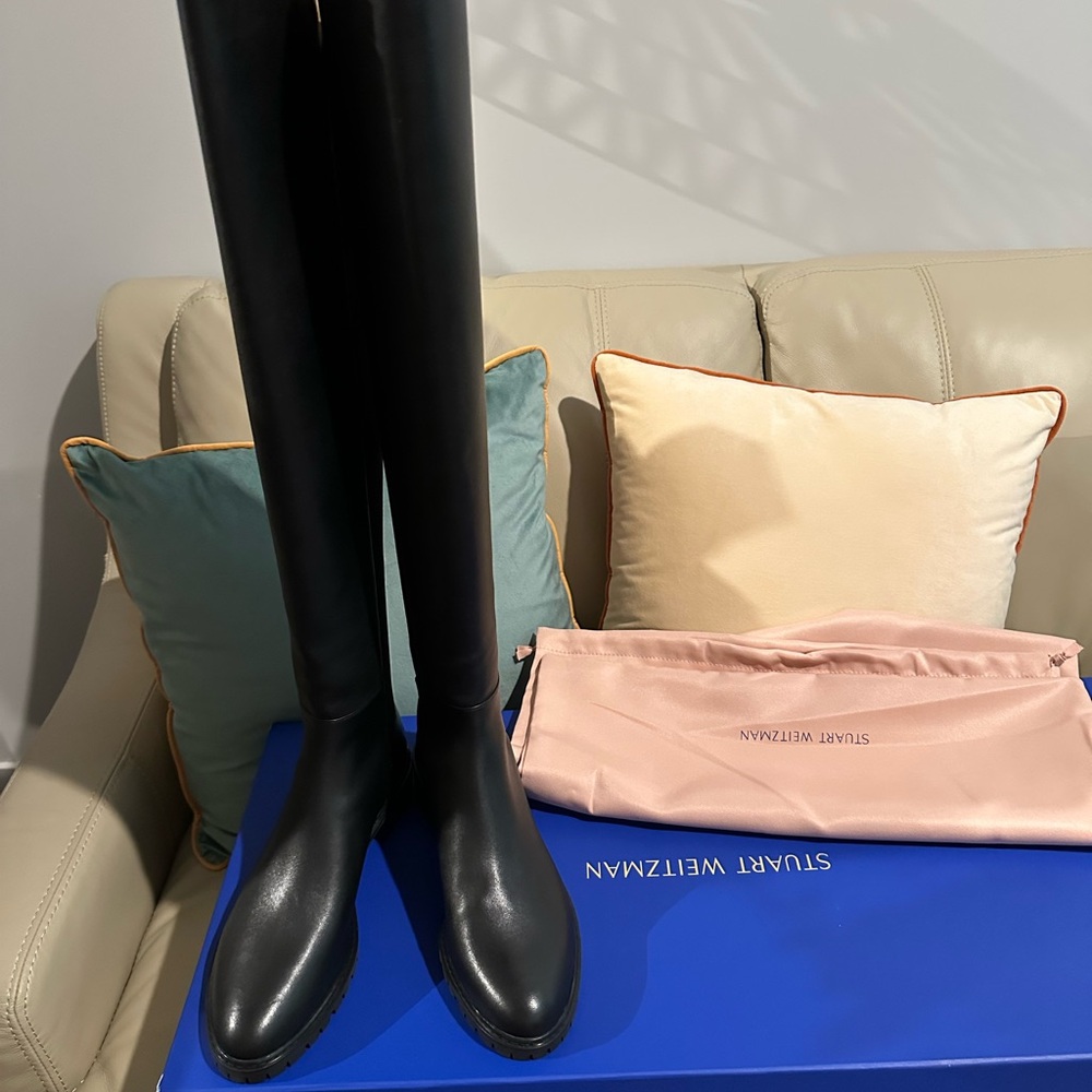 Stuart Weitzman, City Boots, Sleek Black Tall Over the knee Boots